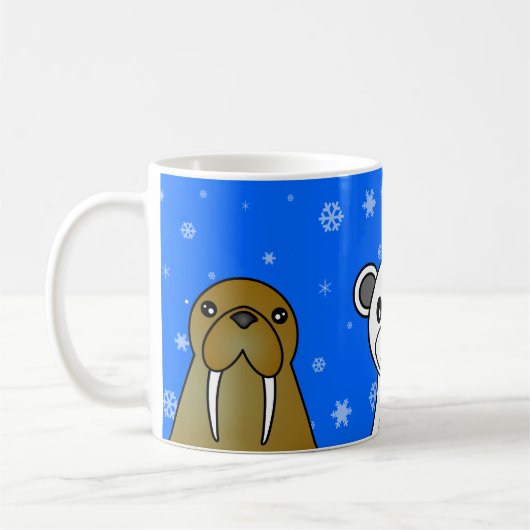 Mok pooienblauw sneeuwvlokken (Links)