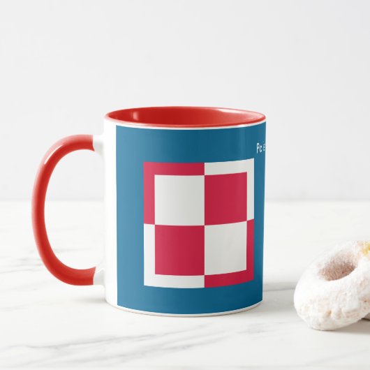 Mok Poolse luchtmacht Roundel Coffee (Met donut)