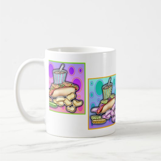 Mok - Pop Art Hotdog met Chips en een Drankje (Links)