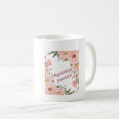Mok Prettige Dag Bloemige Roze – Elegante Kop (Voorkant rechts)