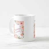 Mok Prettige Dag Bloemige Roze – Elegante Kop (Voorkant links)