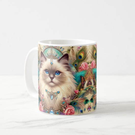 Mok Ragdoll Kat Prinses  Stijl Patroon (Voorkant links)