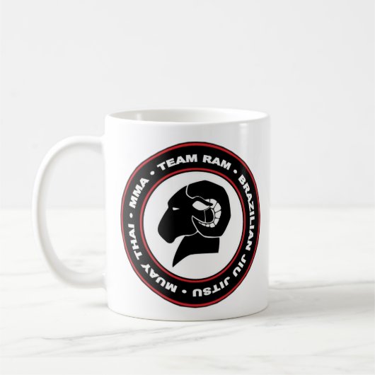 MOK RAM-koffie, zwart-wit en rood Logo (Links)