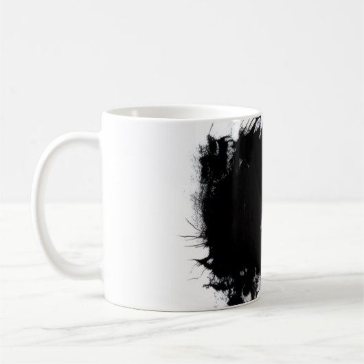 Mok Rand Black Inkt Spatten Abstract Grunge Ontwe (Links)