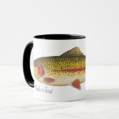 Mok regenboogforel wit met zwart (Voorkant links)