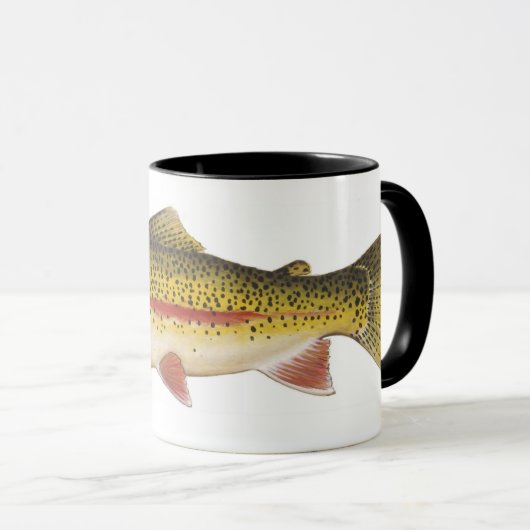 Mok regenboogforel wit met zwart (Voorkant rechts)