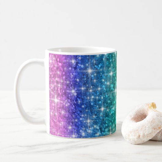 Mok regenbooglitter (Met donut)
