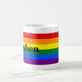 Mok regenboogpride vlag met Jouw naam (Center)