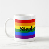 Mok regenboogpride vlag met Jouw naam (Links)