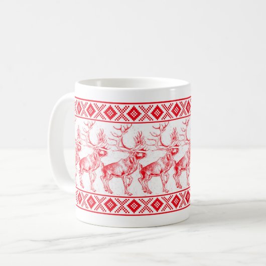 Mok Reindeer Toile de Jouy (Voorkant links)
