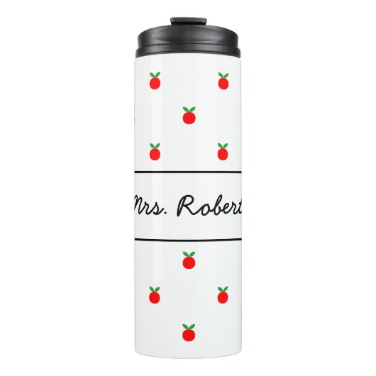 Mok rode appelpatroon thermische tumbler voor lera (Voorkant)