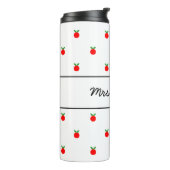 Mok rode appelpatroon thermische tumbler voor lera (Gedraaid links)