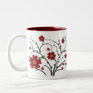 Mok rode bloemen