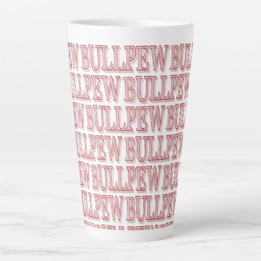 Mok rode "BULLPEW" latte (Voorkant)