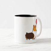 Mok rode driekleurige Corgi-ballon | CorgiDingen (Voorkant rechts)