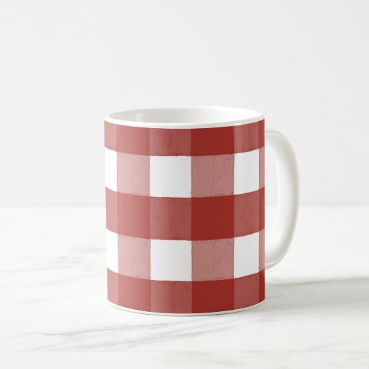 Mok rode en witte gingham koffie (Voorkant rechts)