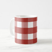 Mok rode en witte gingham koffie (Voorkant links)