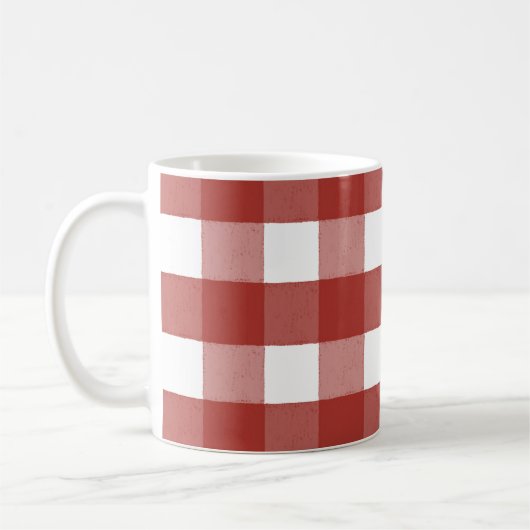 Mok rode en witte gingham koffie (Links)