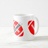 Mok Rode Football Coach of Fan Custom Team Name (Voorkant rechts)