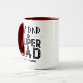 Mok rode handgreep mijn vader is super papa koffie (Voorkant links)