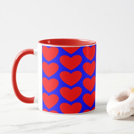 Mok Rode hartkoffie (Cup) (Met donut)