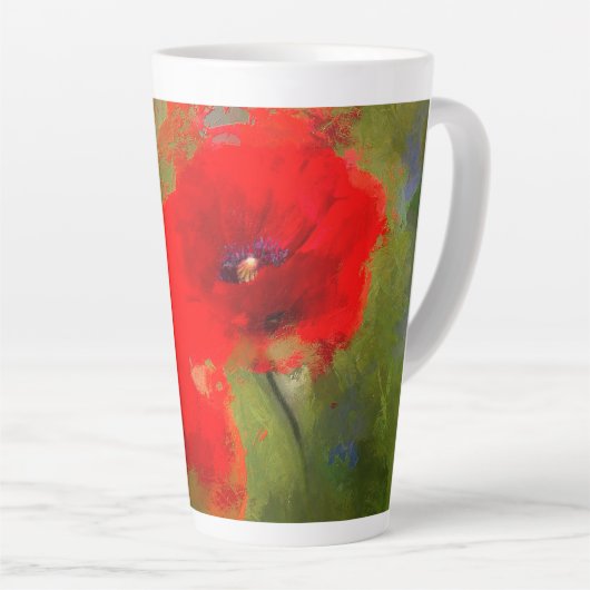 Mok rode papaver latte (Rechterhoek)