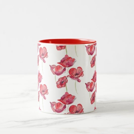 Mok rode papavers koffie (Center)