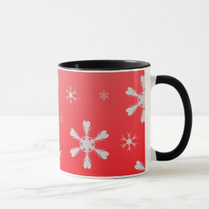 Mok rode sneeuwvlokken