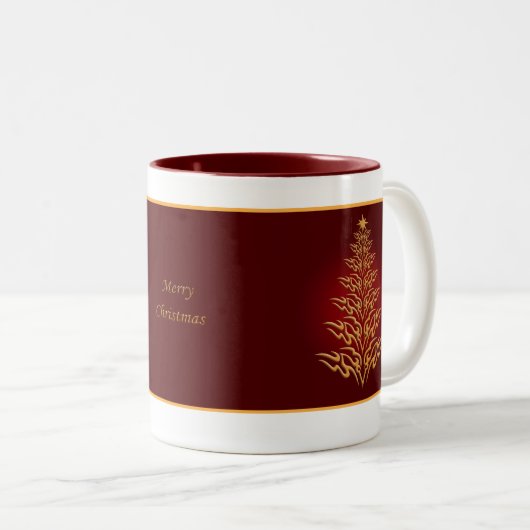 Mok Rode stijlvolle kerstboom (Voorkant rechts)