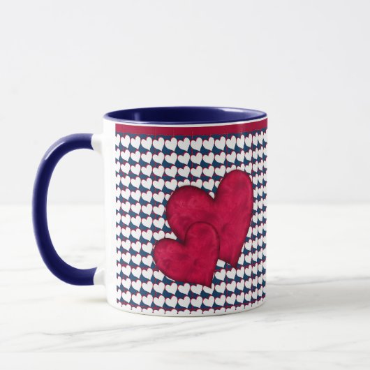 Mok rood en wit hart (Links)