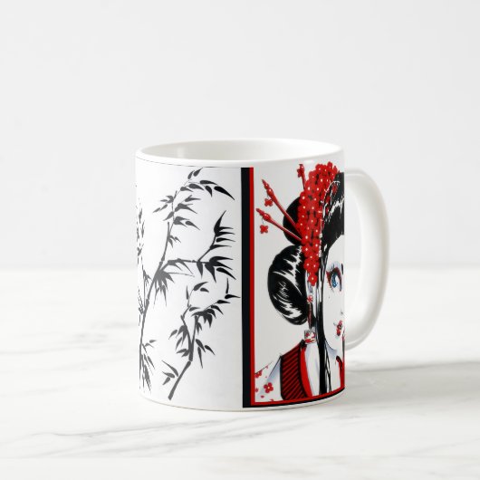 Mok Rood en zwart en witte wijn (Voorkant rechts)