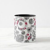 Mok, Rood en Zwart, Quilten, Patchwork, Landelijk Mok (Midden)