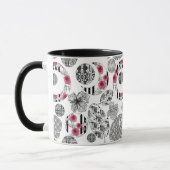 Mok, Rood en Zwart, Quilten, Patchwork, Landelijk Mok (Links)