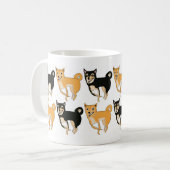 Mok Rood en zwart & Tan Shiba Inu Patroonkoffie (Voorkant links)