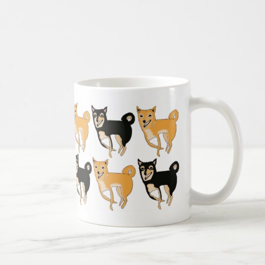Mok Rood en zwart & Tan Shiba Inu Patroonkoffie (Rechts)