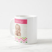 Mok roze en groene Chevron Foto (Voorkant links)