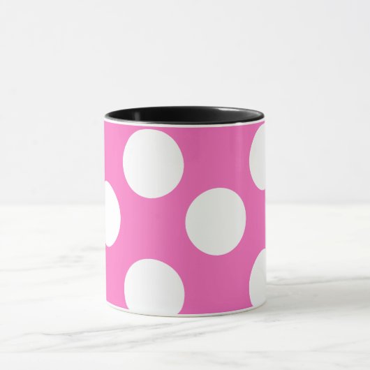 Mok roze en witte grote poka stip (Midden)