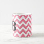Mok roze en zwarte Chevron Monogram (Center)