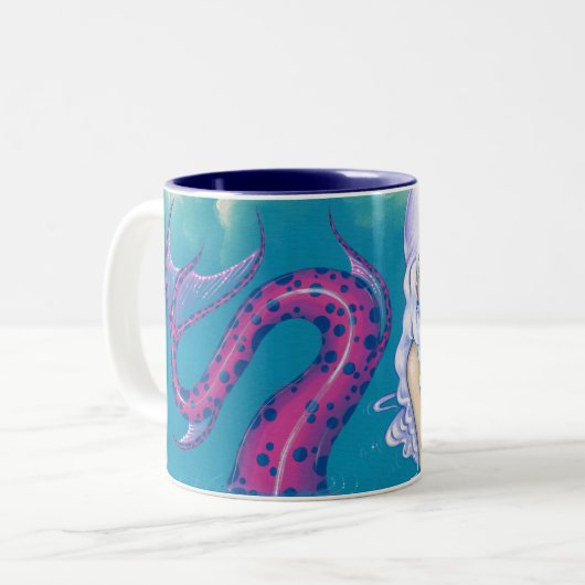 mok "Roze gepotte zeemeermin" (Voorkant links)