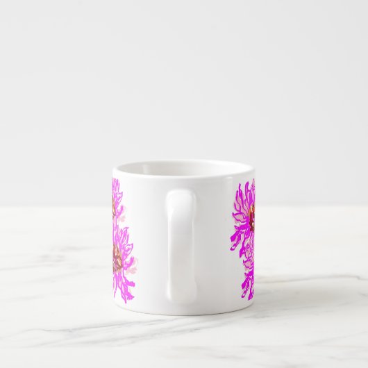 Mok: Roze Gerbera Daisies Espresso Kop (Achterkant)