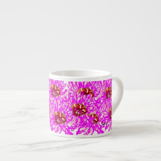 Mok: Roze Gerbera Daisies Espresso Kop (Voorkant rechts)