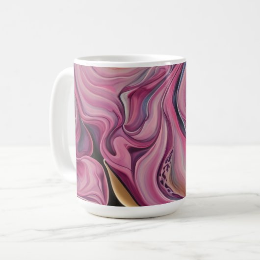 Mok roze kleurige wervelingen (Voorkant links)