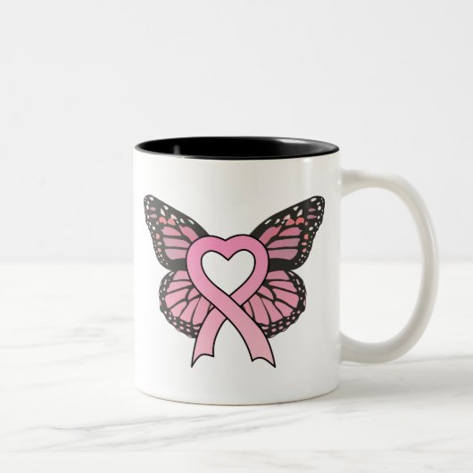 Mok roze lint heart Butterfly (Rechts)