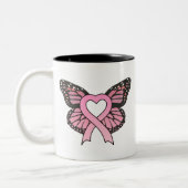 Mok roze lint heart Butterfly (Links)