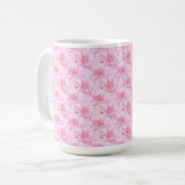 Mok/roze rozen & harten koffiemok (Voorkant links)