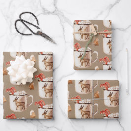 Mok Rustic Kraft Peppermint Cocoa Cookies Reindeer Inpakpapier Vel