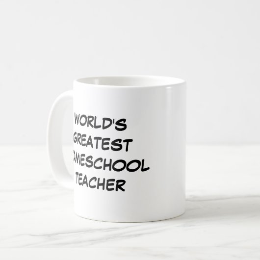 mok 's werelds grootste Homeschool leraar' (Voorkant links)