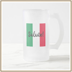 Mok Salute Frosted Beer over Italiaanse vlag
