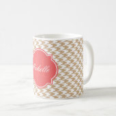 Mok Sandy Houndstooth Monogram (Voorkant rechts)