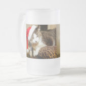 Mok Santa Kat Painterly Frosted Glass Beer (Voorkant links)